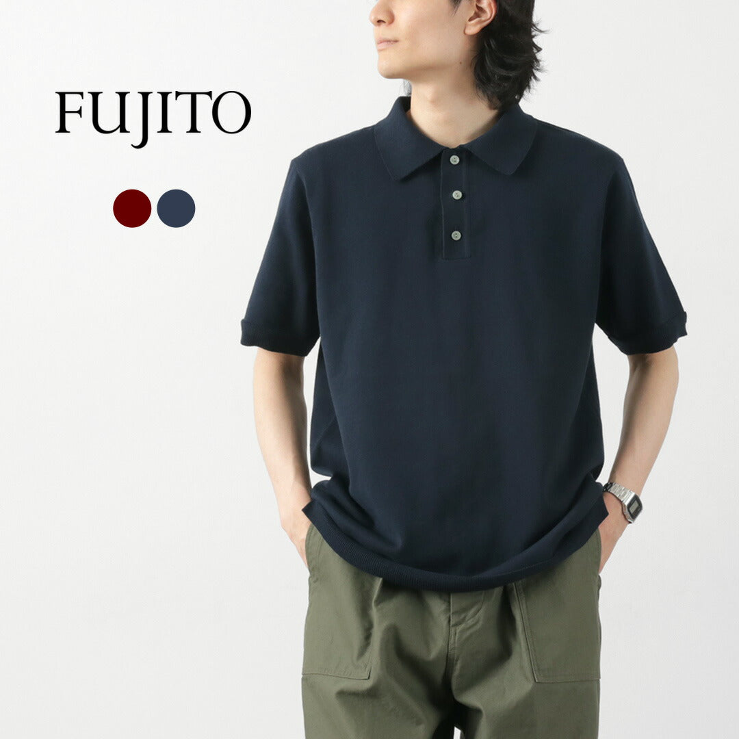 FUJITO / 니트 폴로이지 솔리드 컬러