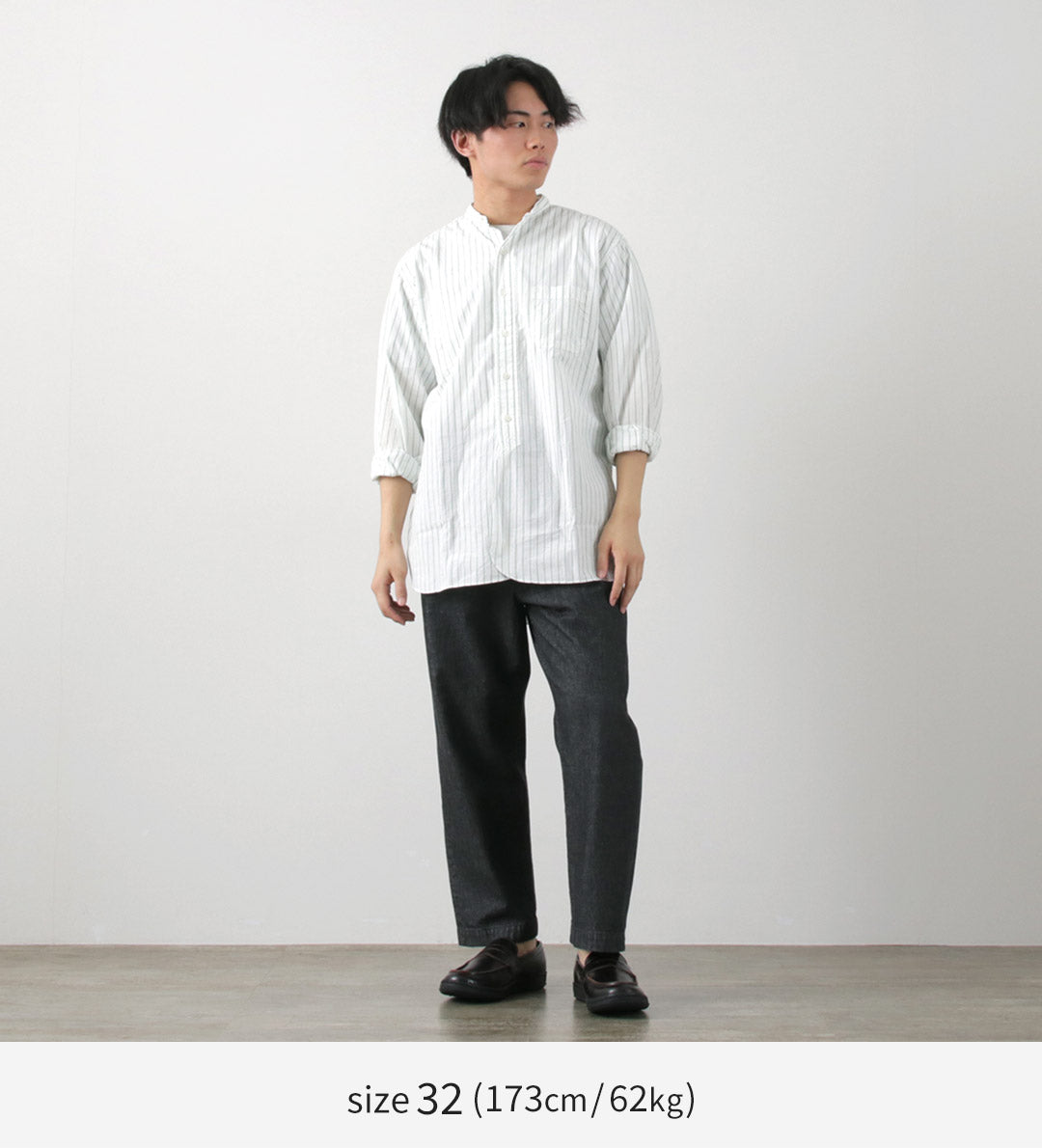 FUJITO / 2 条褶长裤 浅盎司牛仔布