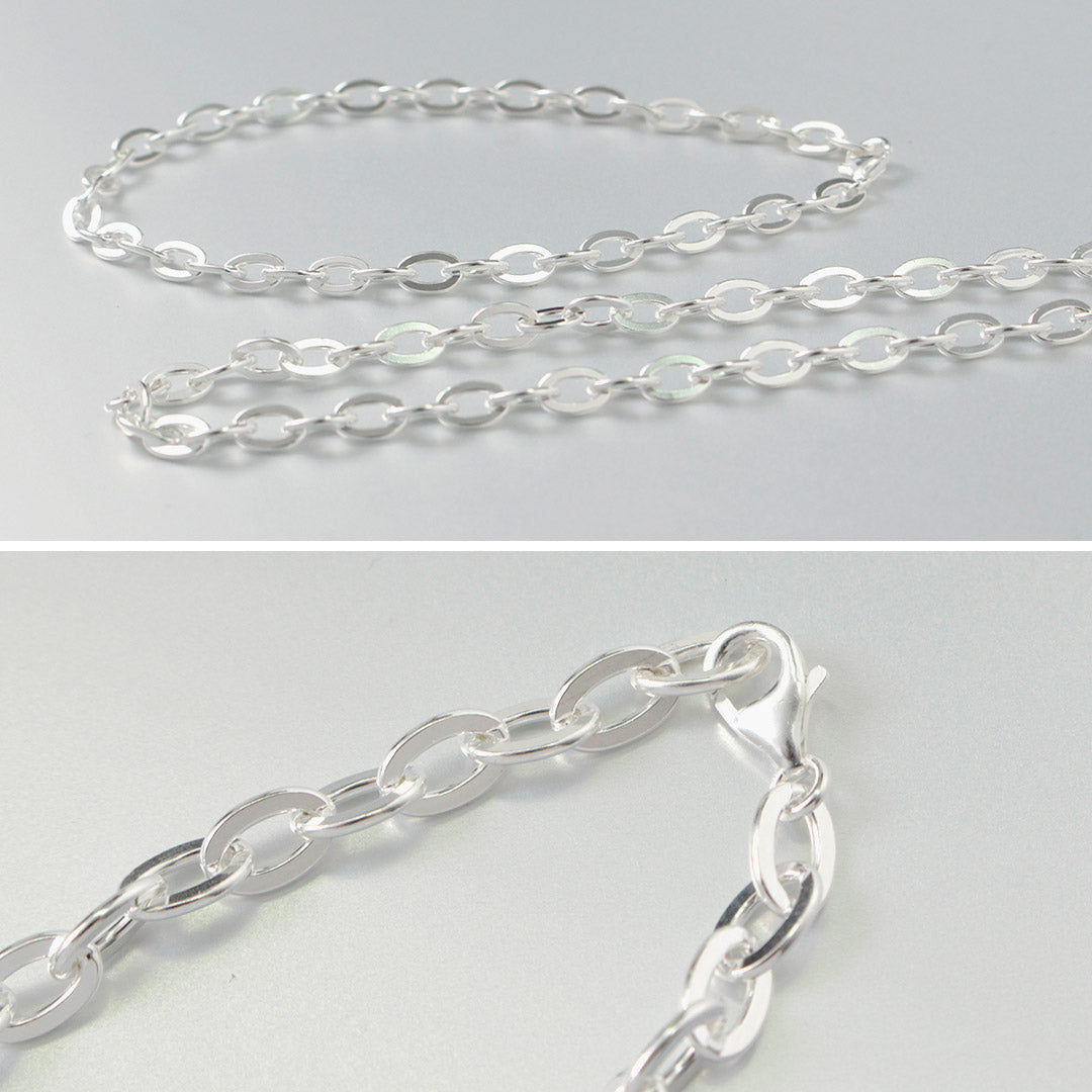 PHADUA / Flat cable chain anklet silver 925