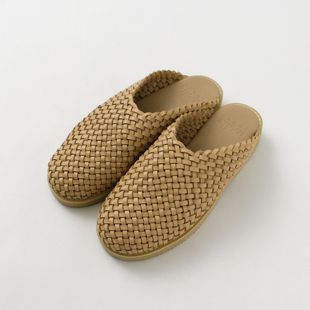 MOLLE SHOES / Woven Leather Clog Sandals