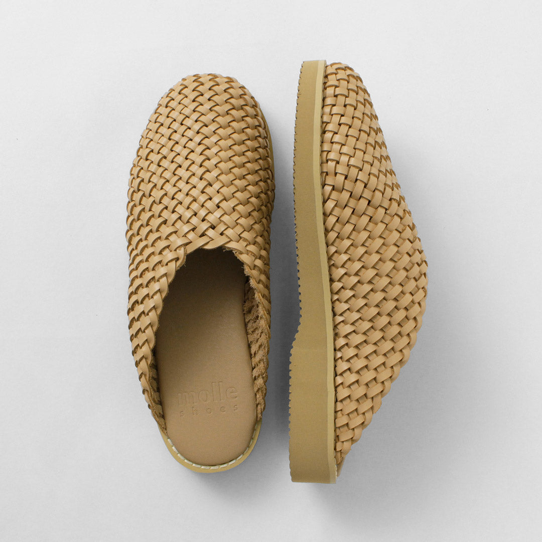 MOLLE SHOES / Woven Leather Clog Sandals