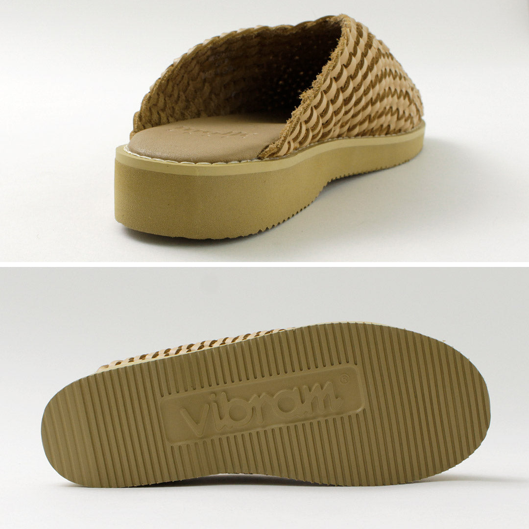MOLLE SHOES / Woven Leather Clog Sandals