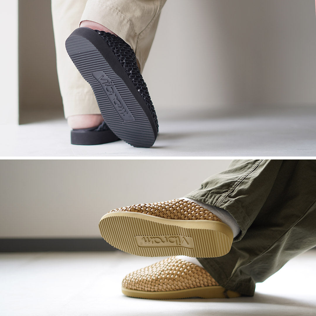 MOLLE SHOES / Woven Leather Clog Sandals
