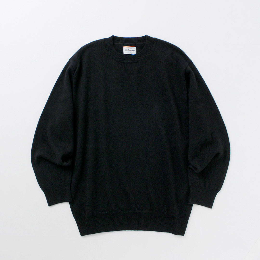 YONETOMI NEW BASIC / Jersey rígido de punto de cachemira teñido en prenda