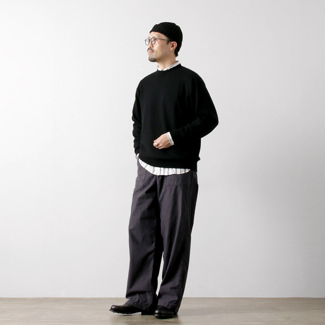 YONETOMI NEW BASIC / Jersey rígido de punto de cachemira teñido en prenda