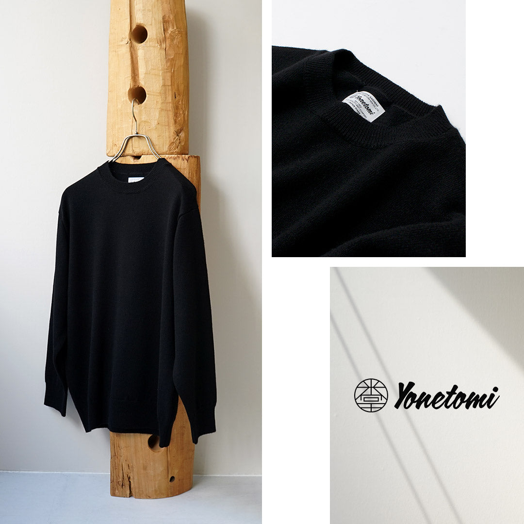 YONETOMI NEW BASIC / Jersey rígido de punto de cachemira teñido en prenda