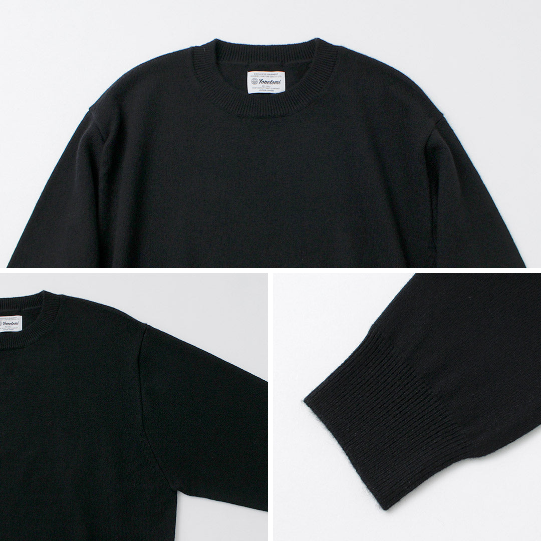 YONETOMI NEW BASIC / Jersey rígido de punto de cachemira teñido en prenda