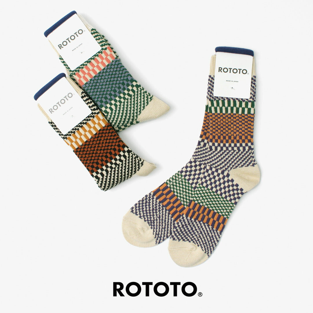 ROTOTO / 格子&階梯襪 R1549