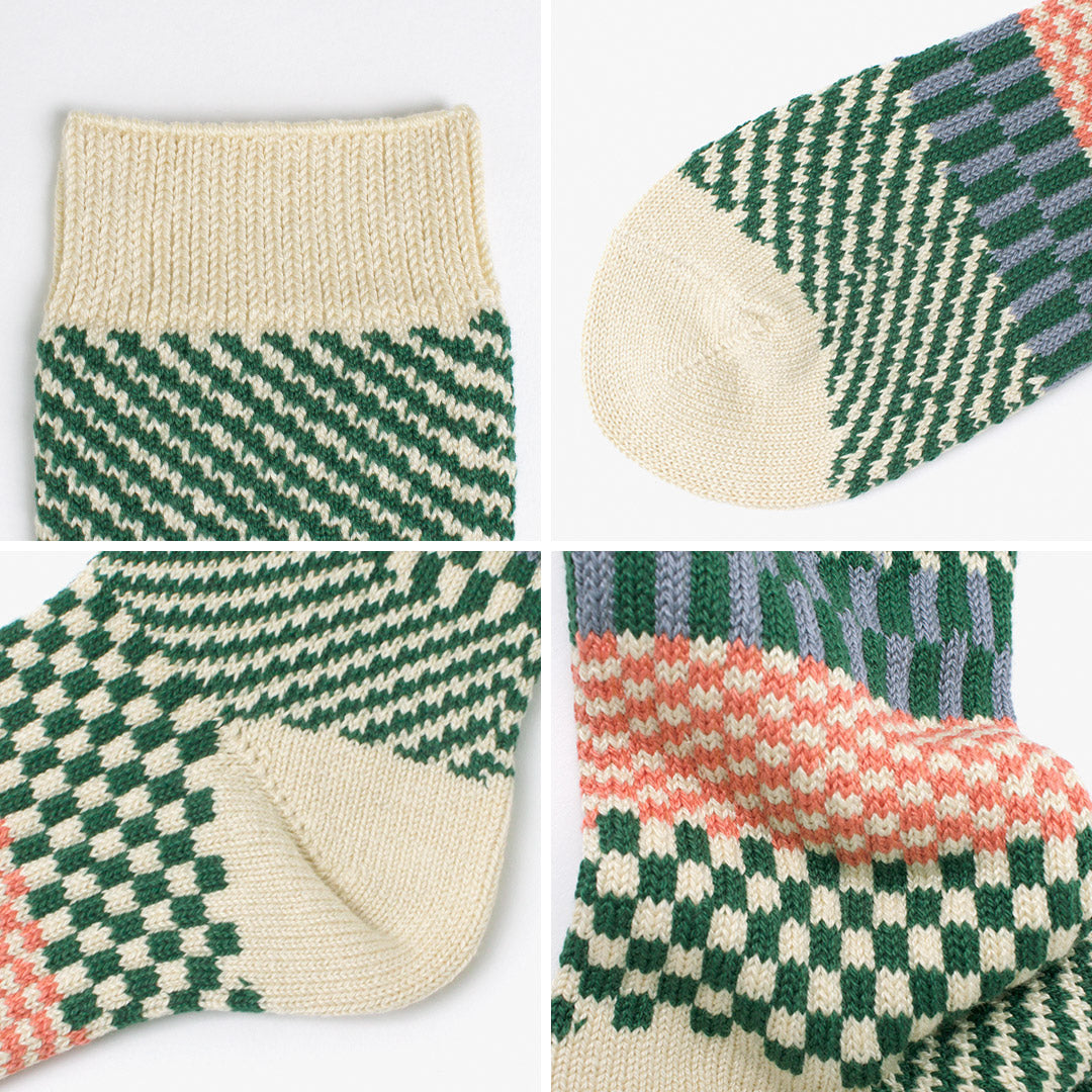 ROTOTO / 格子&階梯襪 R1549