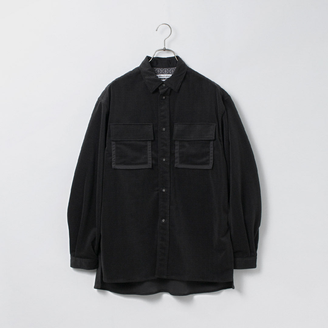 白色 MOUNTAINEERING / 中袖袖经编格纹衬衫