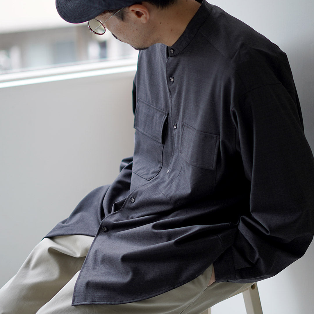 白色登山/弹力带领衬衫
