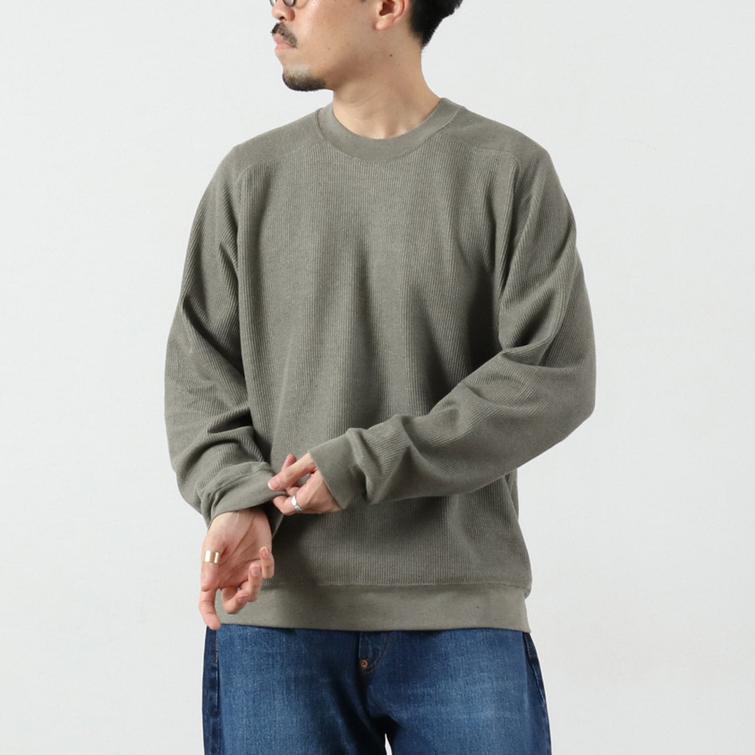 UNDYED / 컬러 오가닉 코튼 와플 긴팔 스웨트셔츠