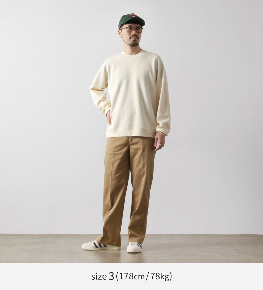 UNDYED / 컬러 오가닉 코튼 와플 긴팔 스웨트셔츠