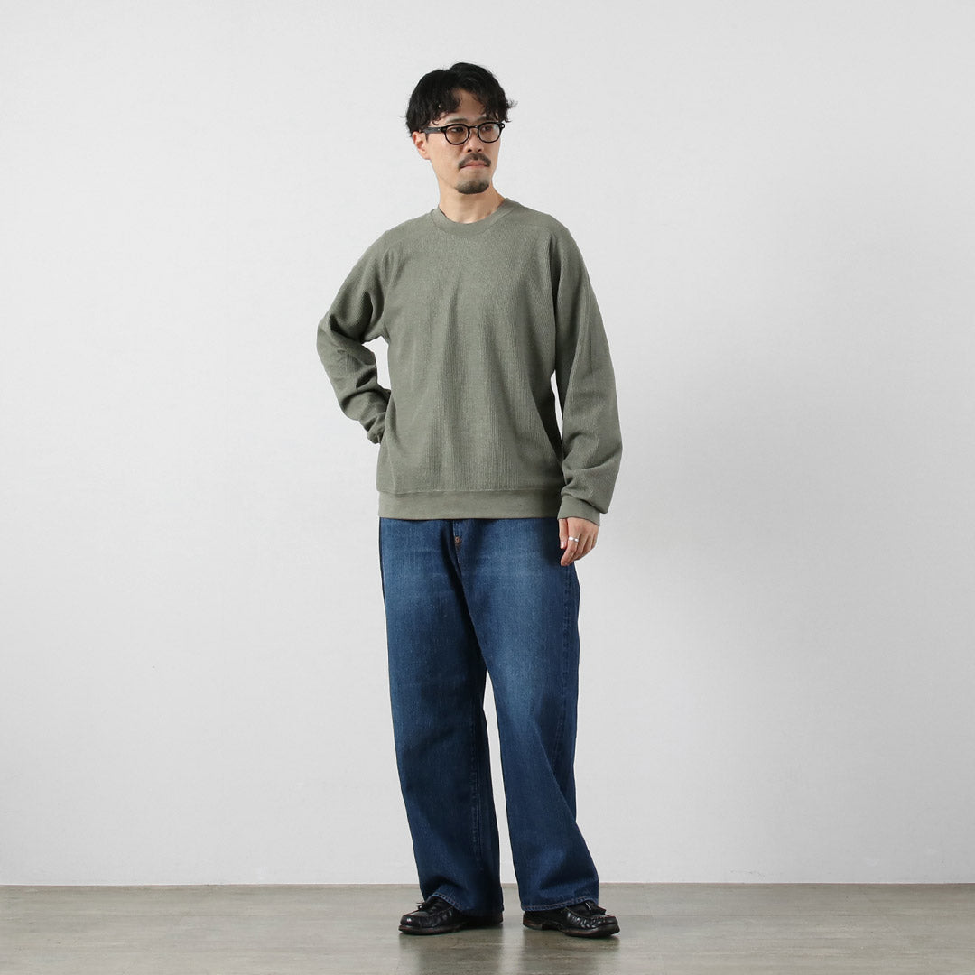 UNDYED / 컬러 오가닉 코튼 와플 긴팔 스웨트셔츠
