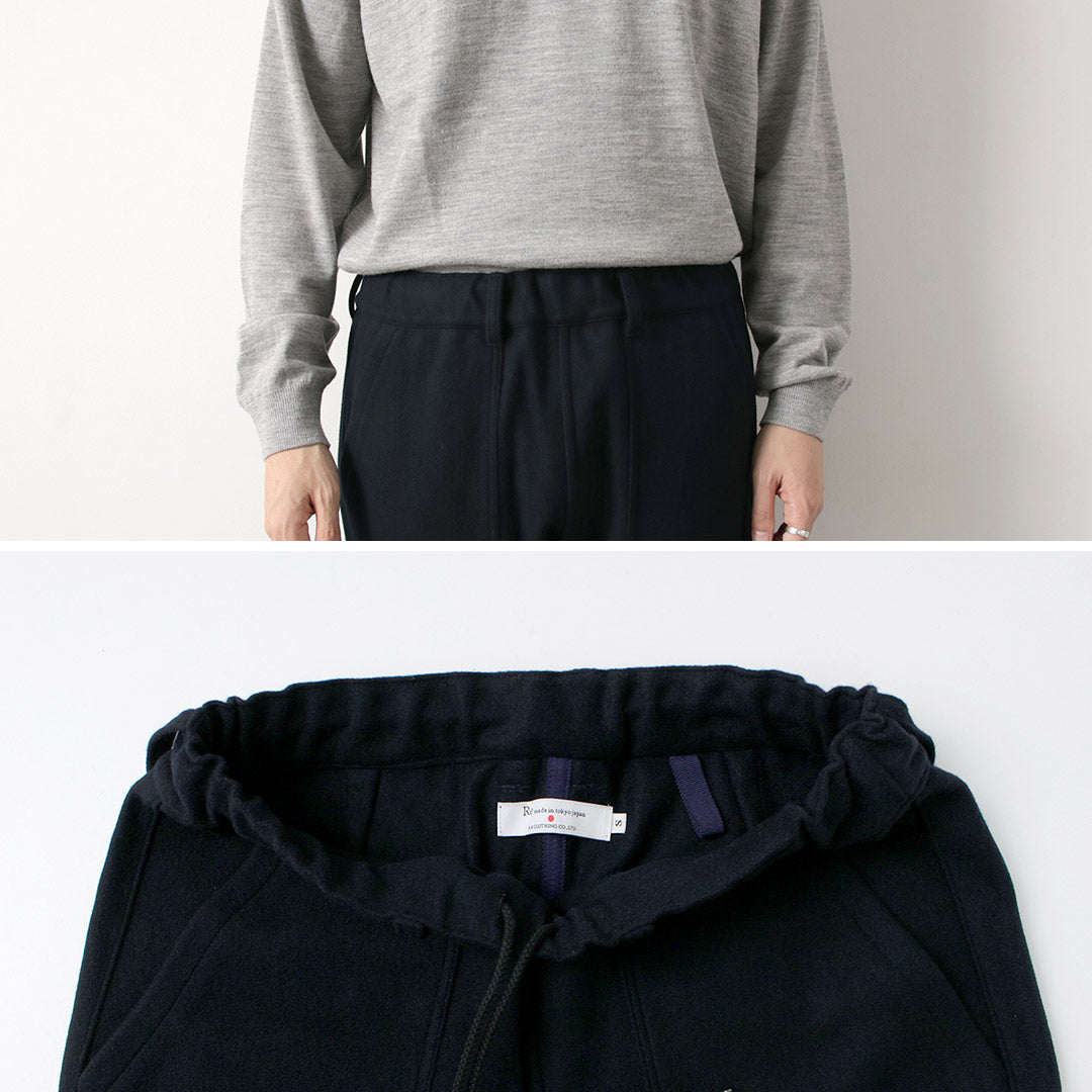 RE HECHO EN TOKIO JAPÓN / Pantalones fáciles de lana Melton Super 140