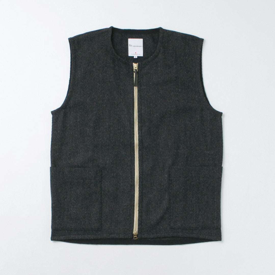 RE MADE IN TOKYO JAPAN / Gilet ras du cou Kersey en laine et cachemire