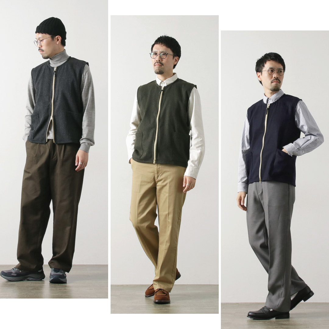 RE MADE IN TOKYO JAPAN / Gilet ras du cou Kersey en laine et cachemire