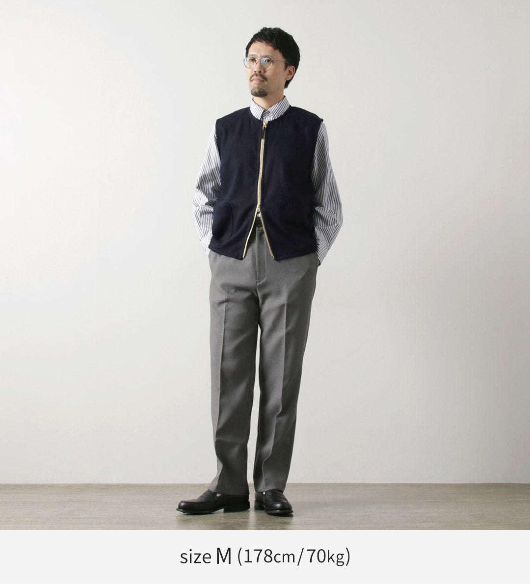 RE MADE IN TOKYO JAPAN / Gilet ras du cou Kersey en laine et cachemire