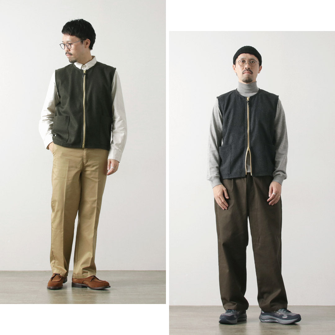 RE MADE IN TOKYO JAPAN / Gilet ras du cou Kersey en laine et cachemire