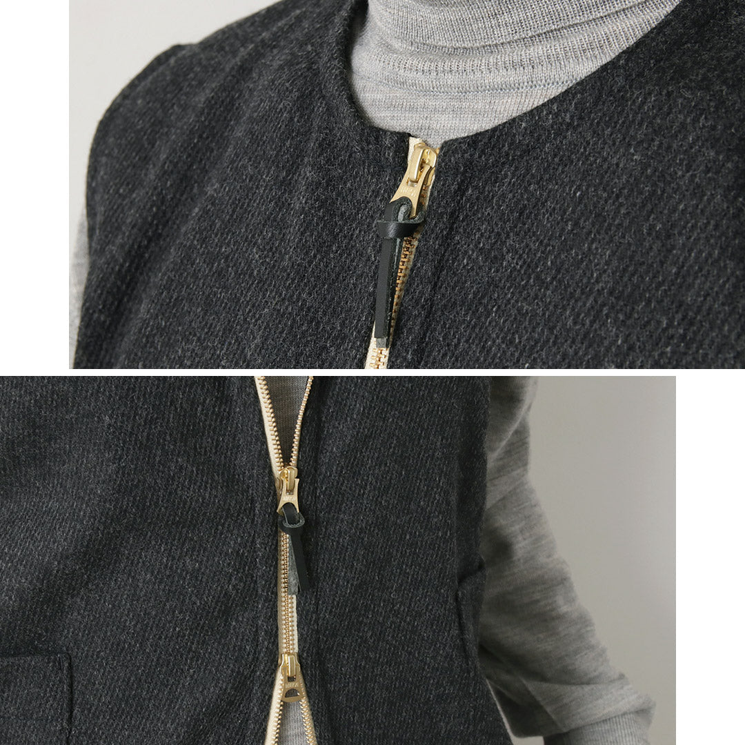 RE MADE IN TOKYO JAPAN / Gilet ras du cou Kersey en laine et cachemire
