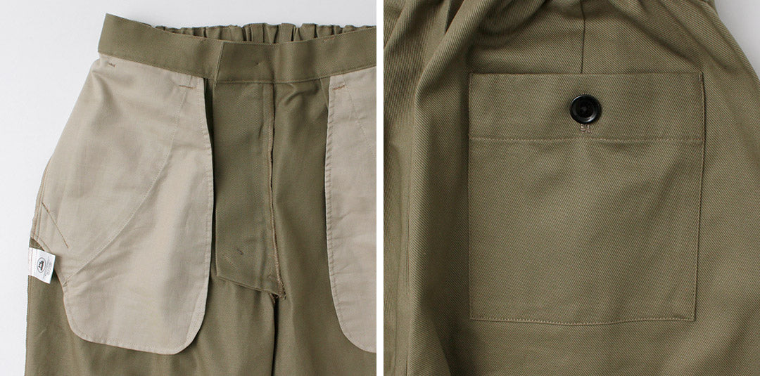 RE MADE IN TOKYO JAPAN / Cotton Hard Twill Tucked Wide Pants