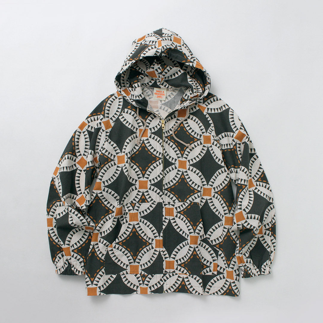 PASSEZ UNE JOURNÉE RECONNAISSANTE / Sweat à capuche de plage imprimé quilt vintage