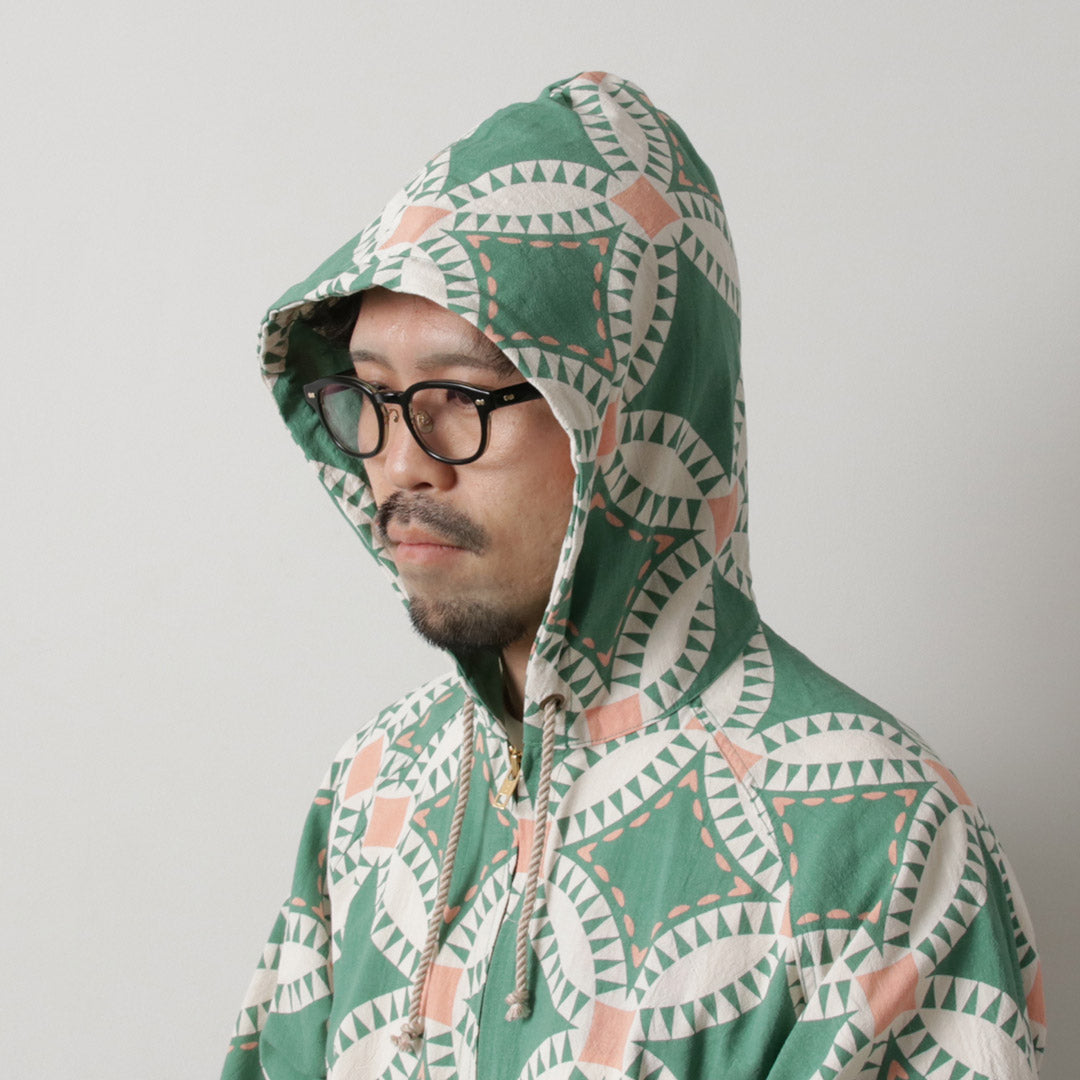 PASSEZ UNE JOURNÉE RECONNAISSANTE / Sweat à capuche de plage imprimé quilt vintage