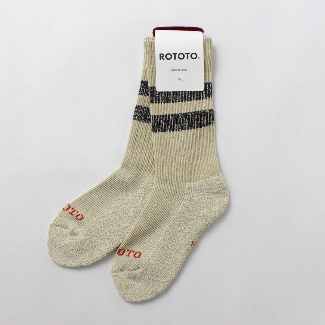 ROTOTO / R1589 毛绒条纹泥灰岩袜子