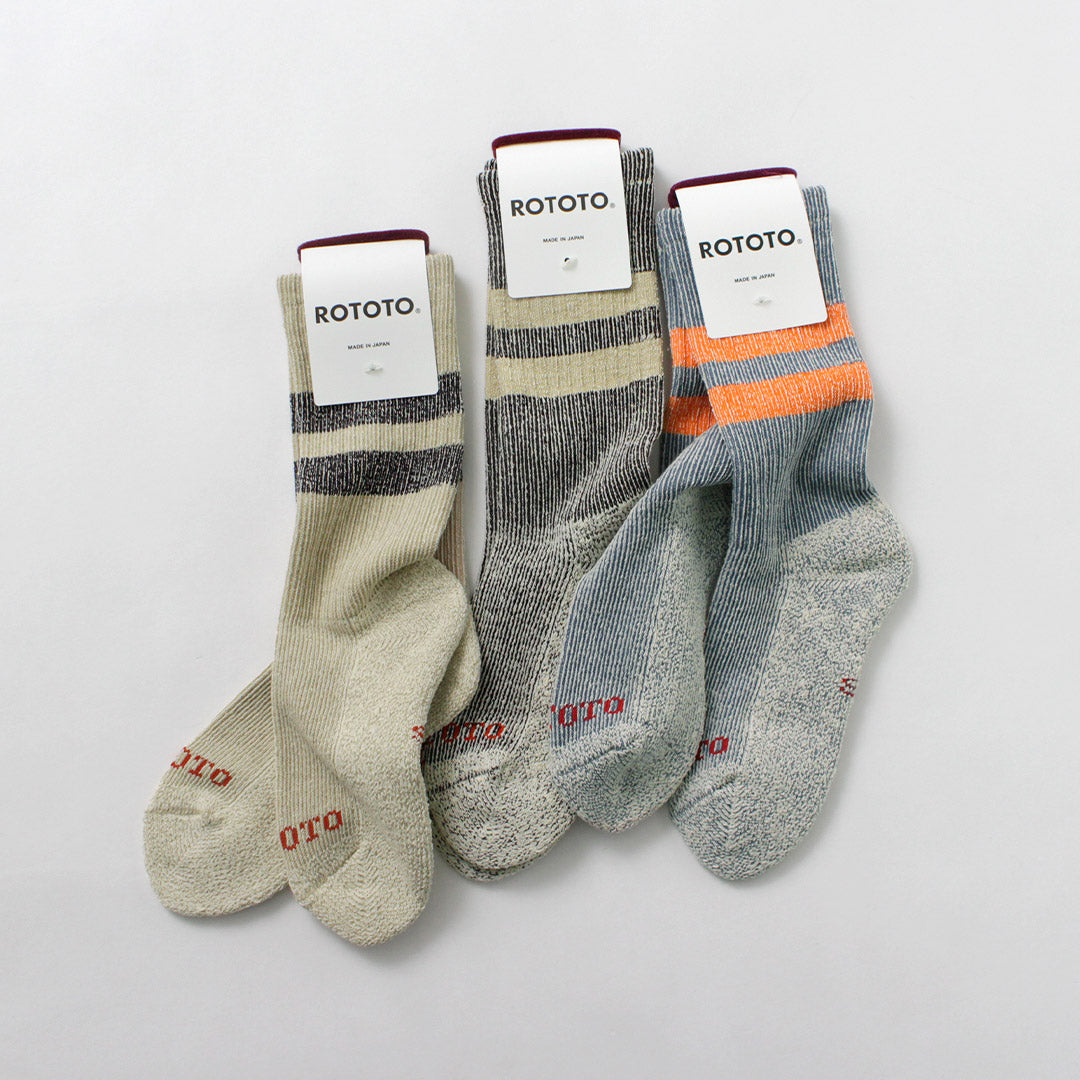 ROTOTO / R1589 毛绒条纹泥灰岩袜子