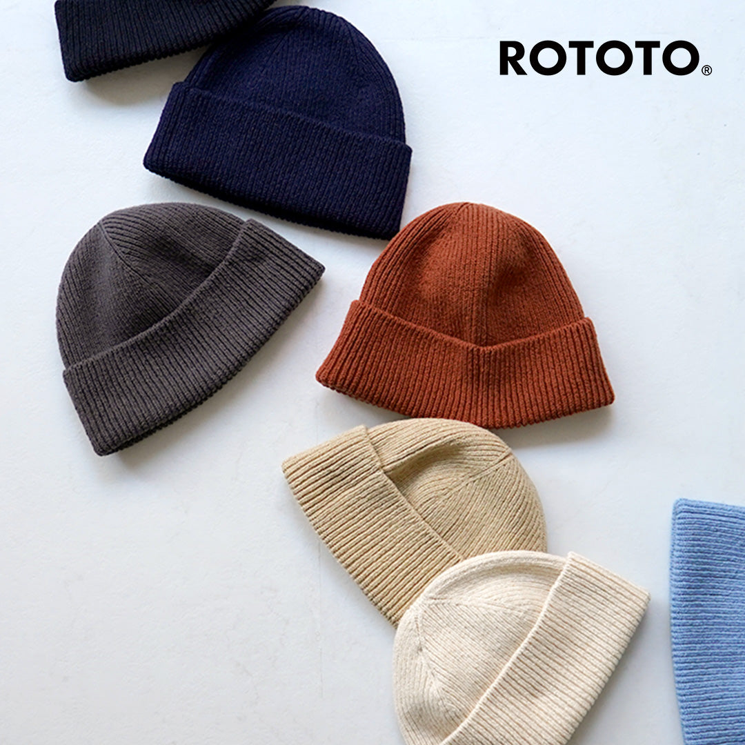 ROTOTO / 日本纸和再生棉毛线帽