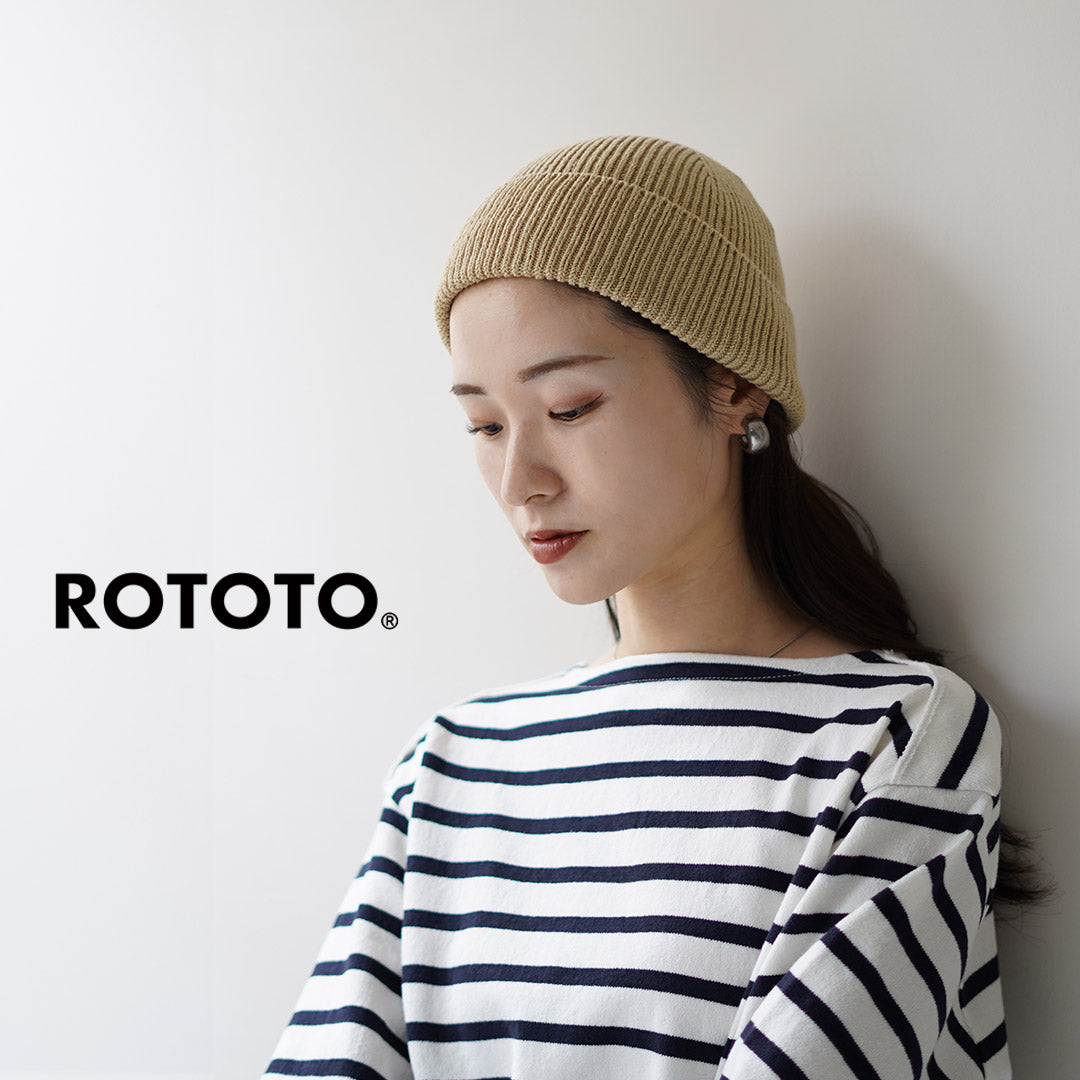 ROTOTO / 日本纸和再生棉毛线帽