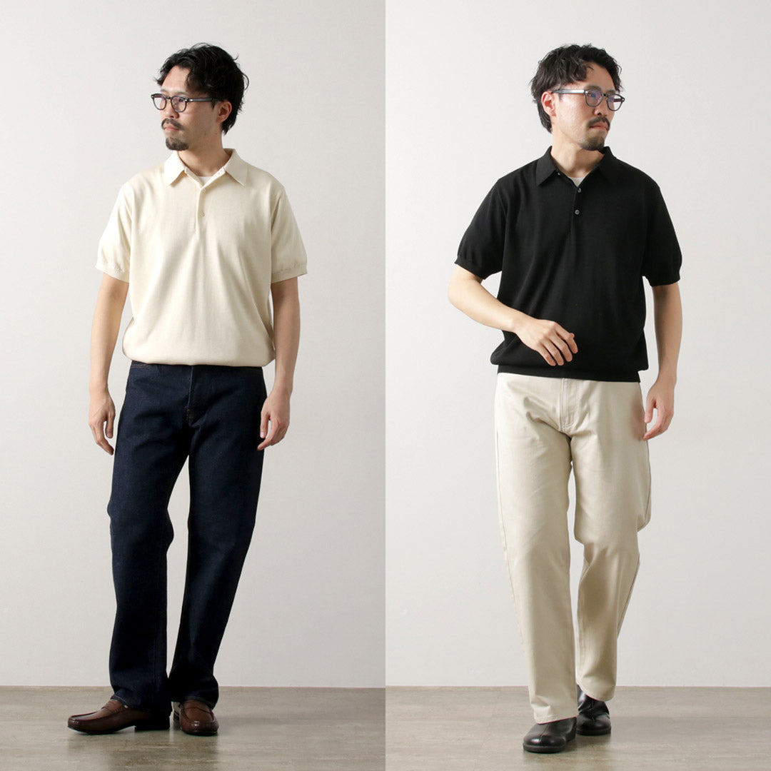 YONETOMI NEW BASIC / Silk Knit Polo Shirt