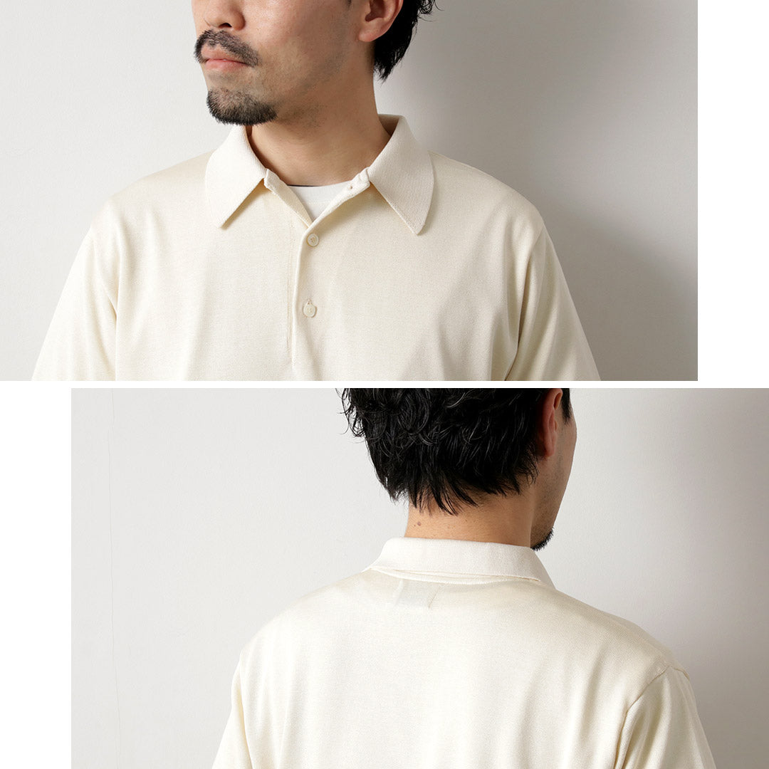 YONETOMI NEW BASIC / Silk Knit Polo Shirt
