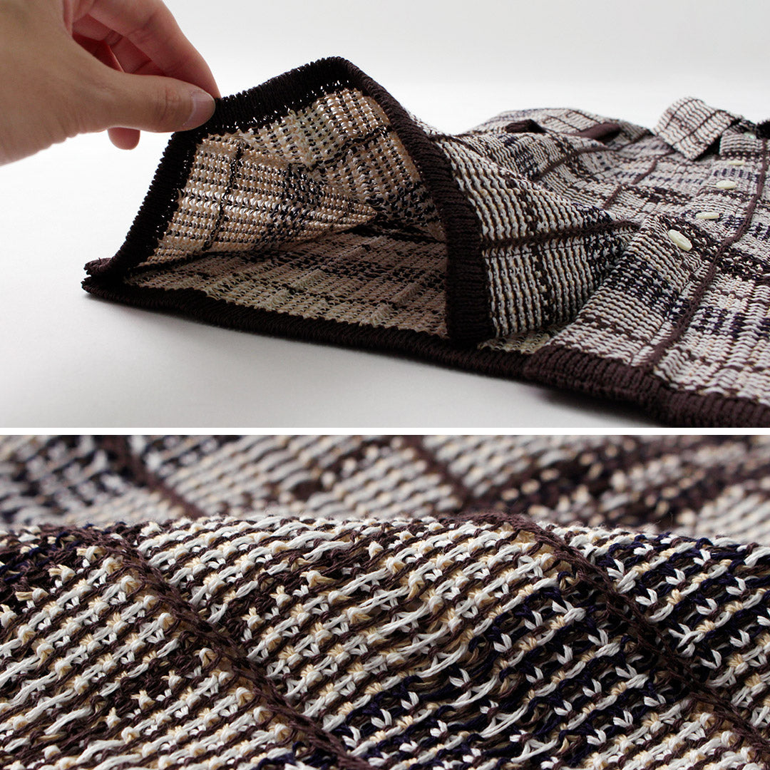 Camisa de punto de tweed a cuadros COOHEM / SUKASHI