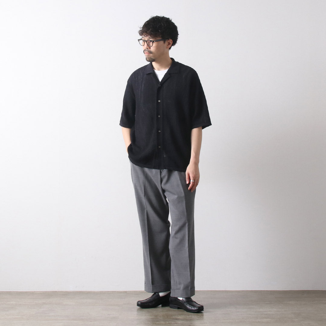 YONETOMI NEW BASIC / 棉質 SUKASHI 針織襯衫