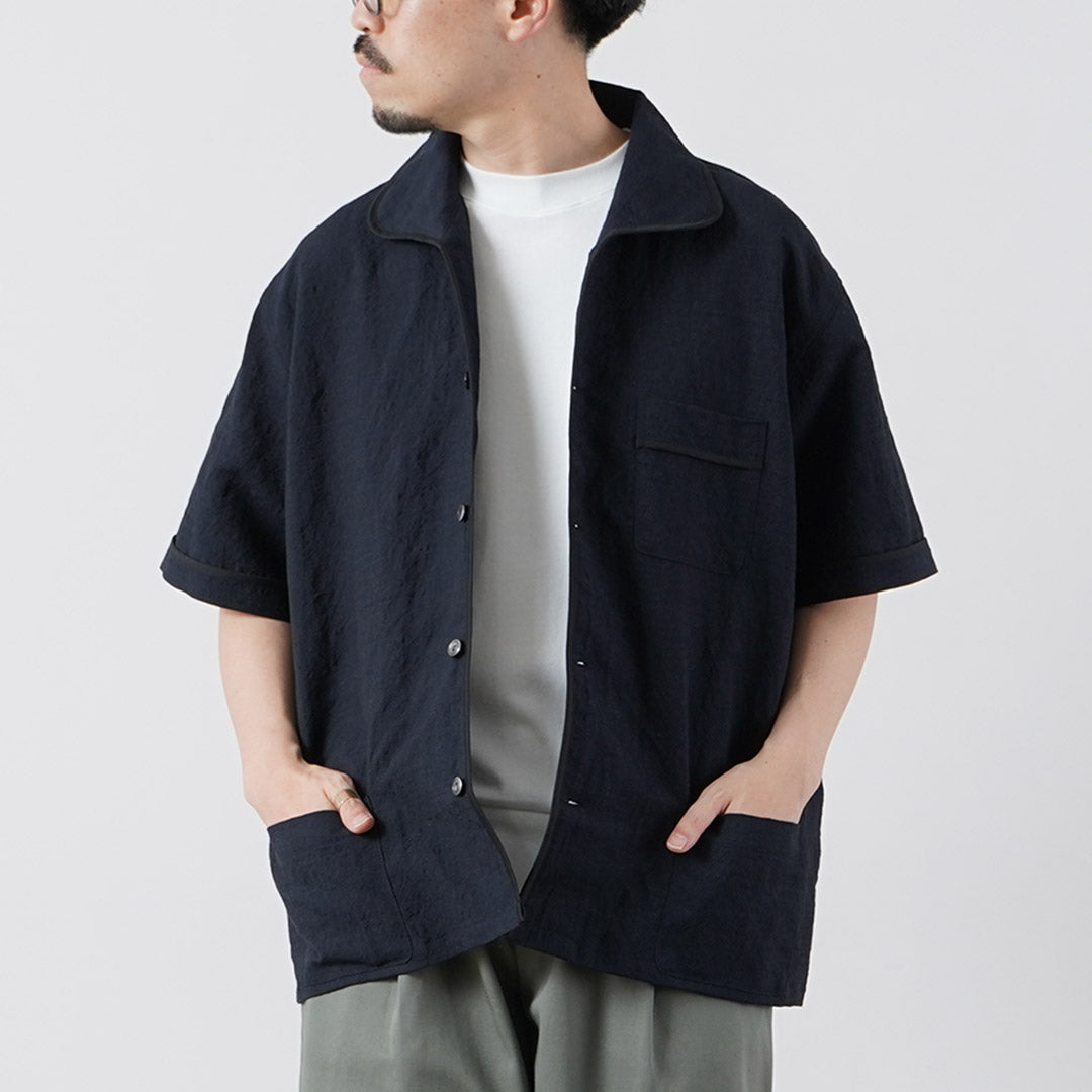 FUJITO / Chemise de pyjama tropicale en laine et lin