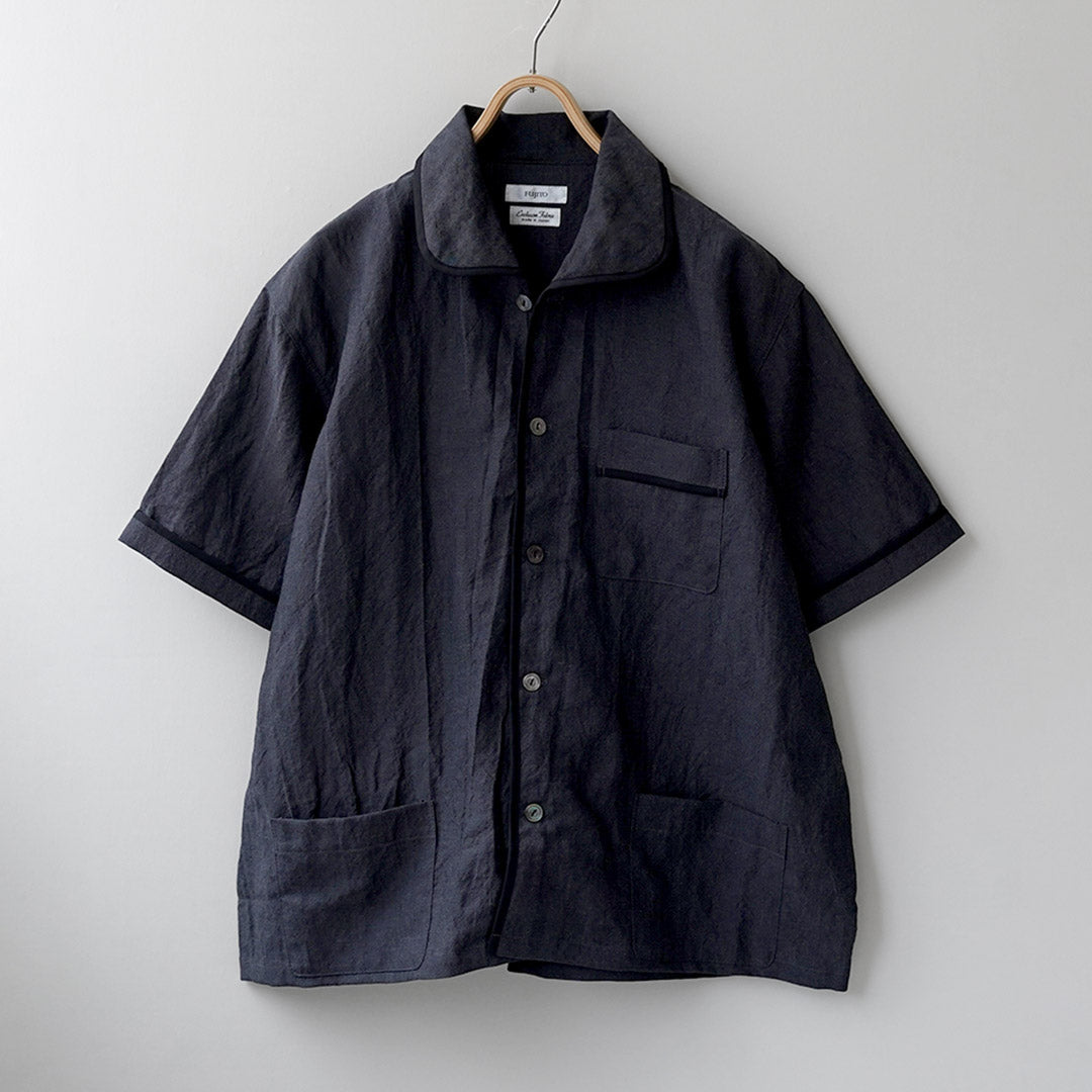 FUJITO / Chemise de pyjama tropicale en laine et lin