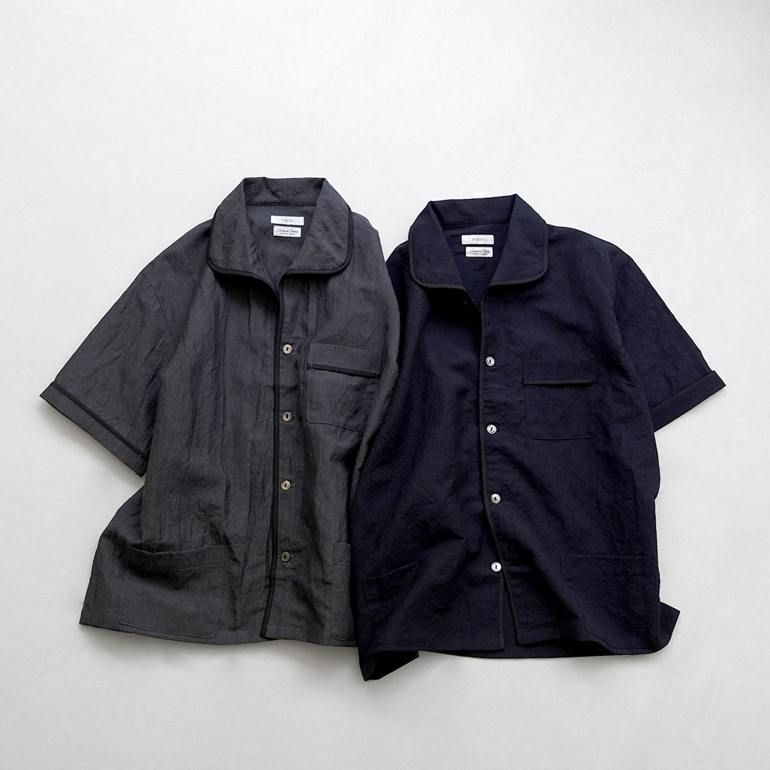 FUJITO / Chemise de pyjama tropicale en laine et lin
