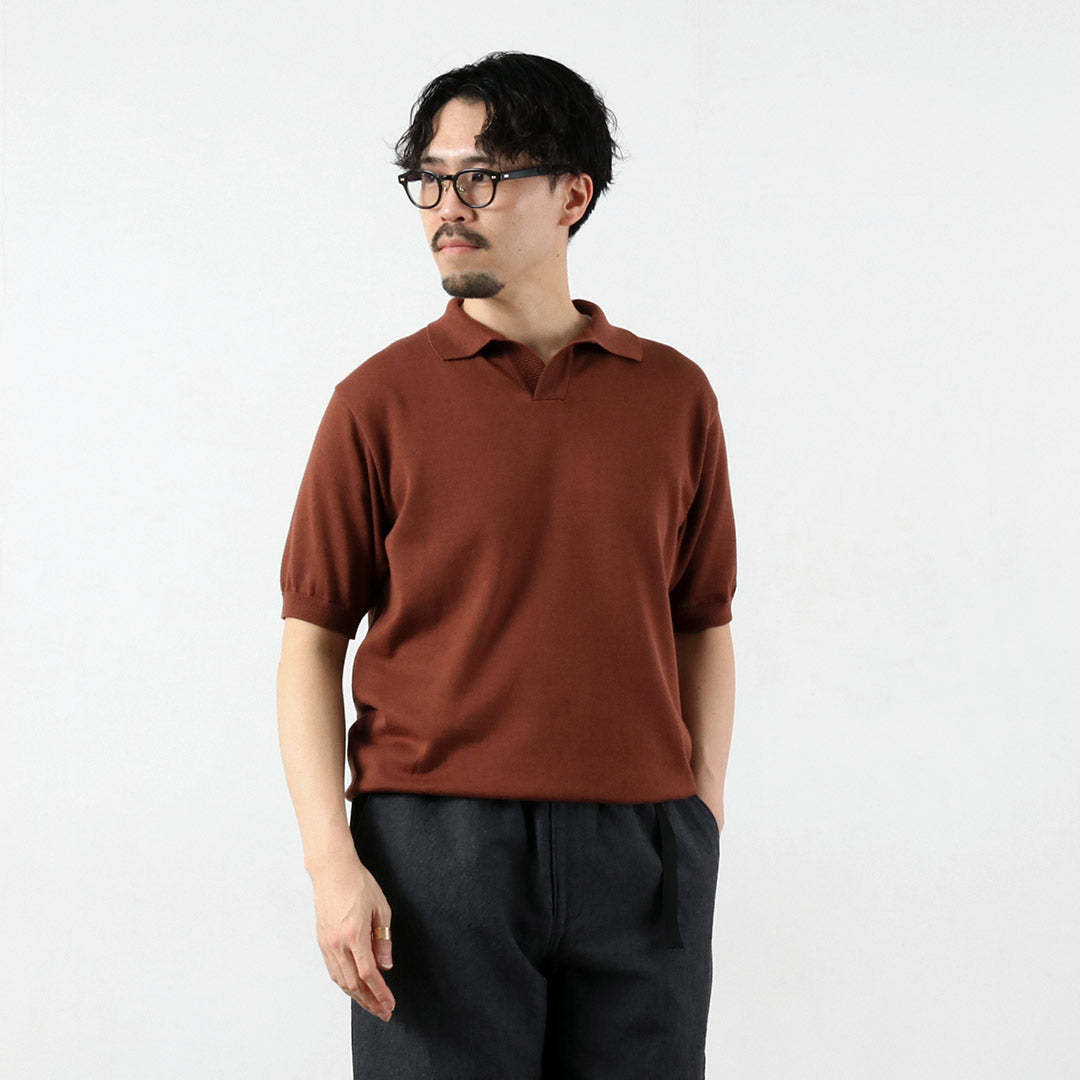 FUJITO / 코튼 실크 스키퍼 폴로