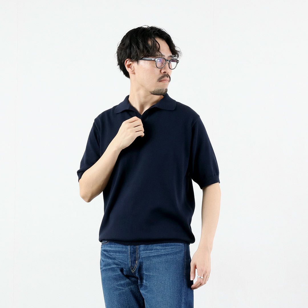 FUJITO / 코튼 실크 스키퍼 폴로