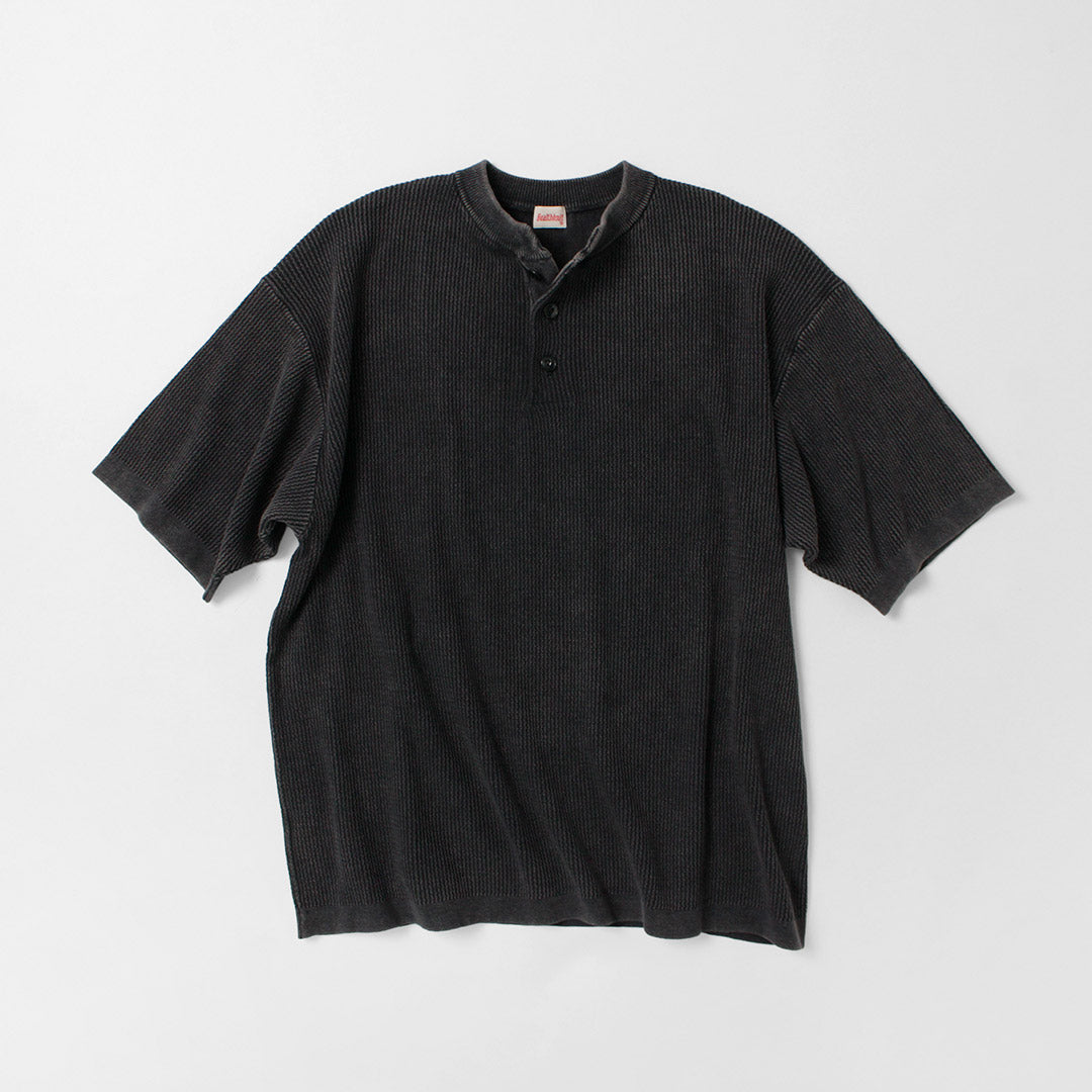 HEALTHKNIT / T-shirt en tricot à manches courtes et col Henry