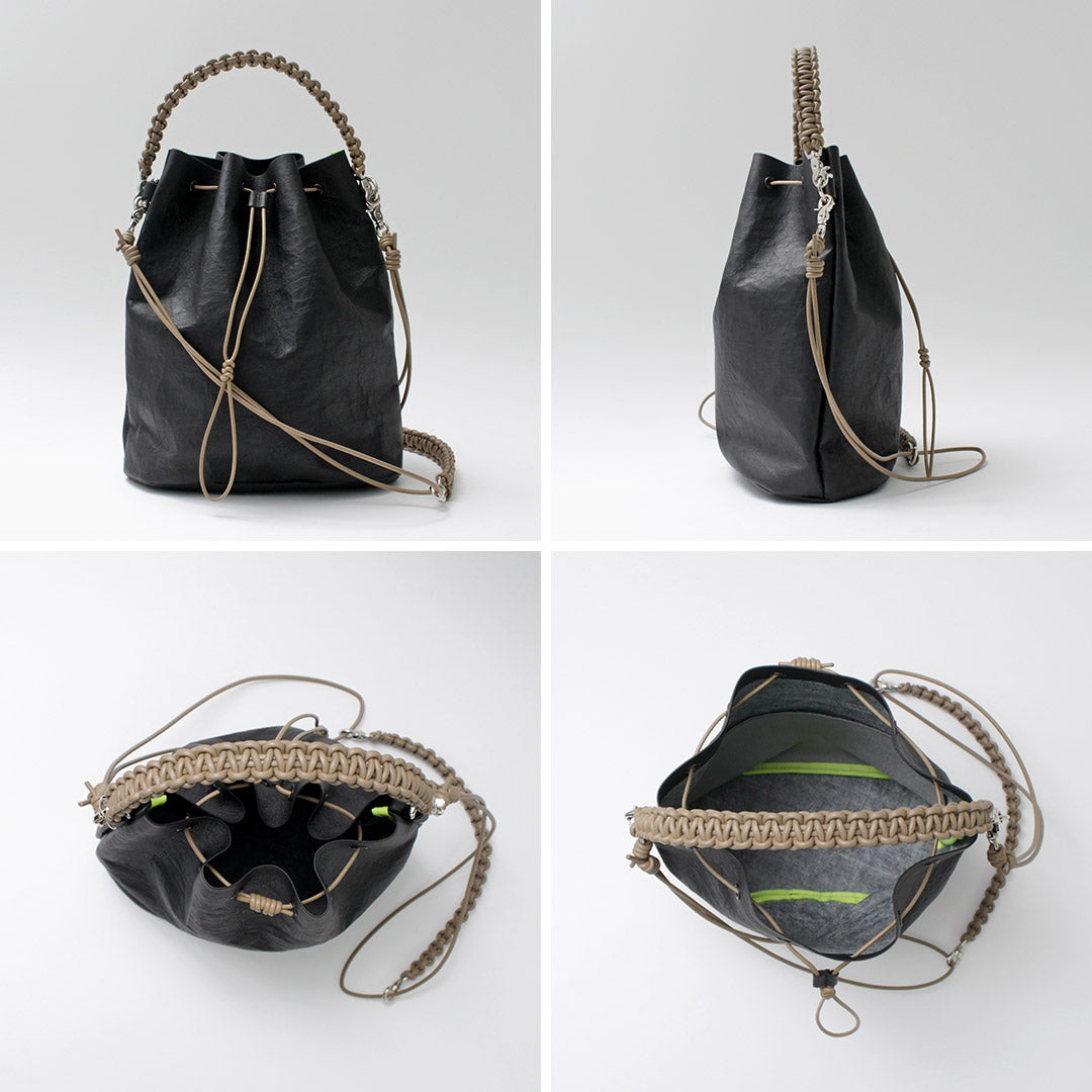 SENTI / 다이니마 가죽 드로스트링 2웨이백