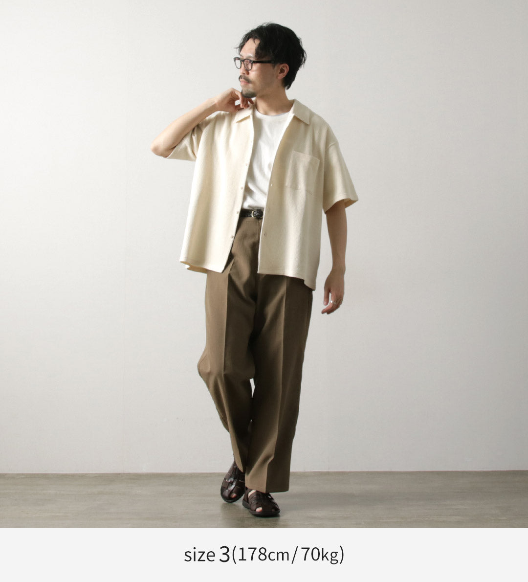 UNDYED / 무염색 오가닉 코튼 와플 반팔 셔츠
