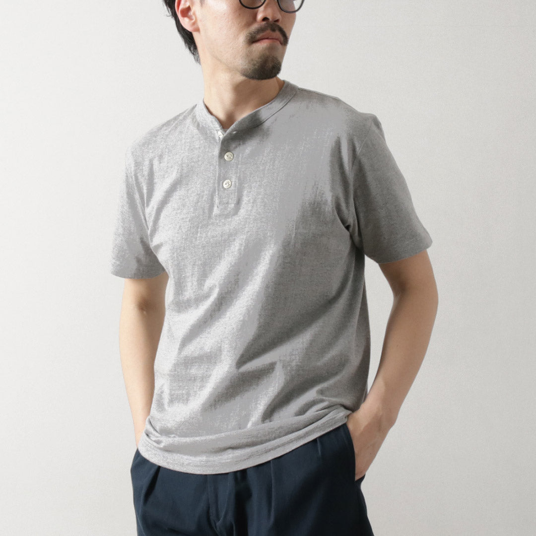 BARNS / Cozun Camiseta de manga corta con cuello Henry SP Buttonworks