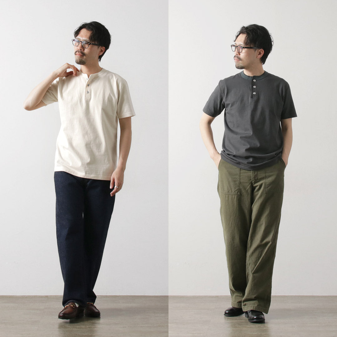 BARNS / Cozun Camiseta de manga corta con cuello Henry SP Buttonworks
