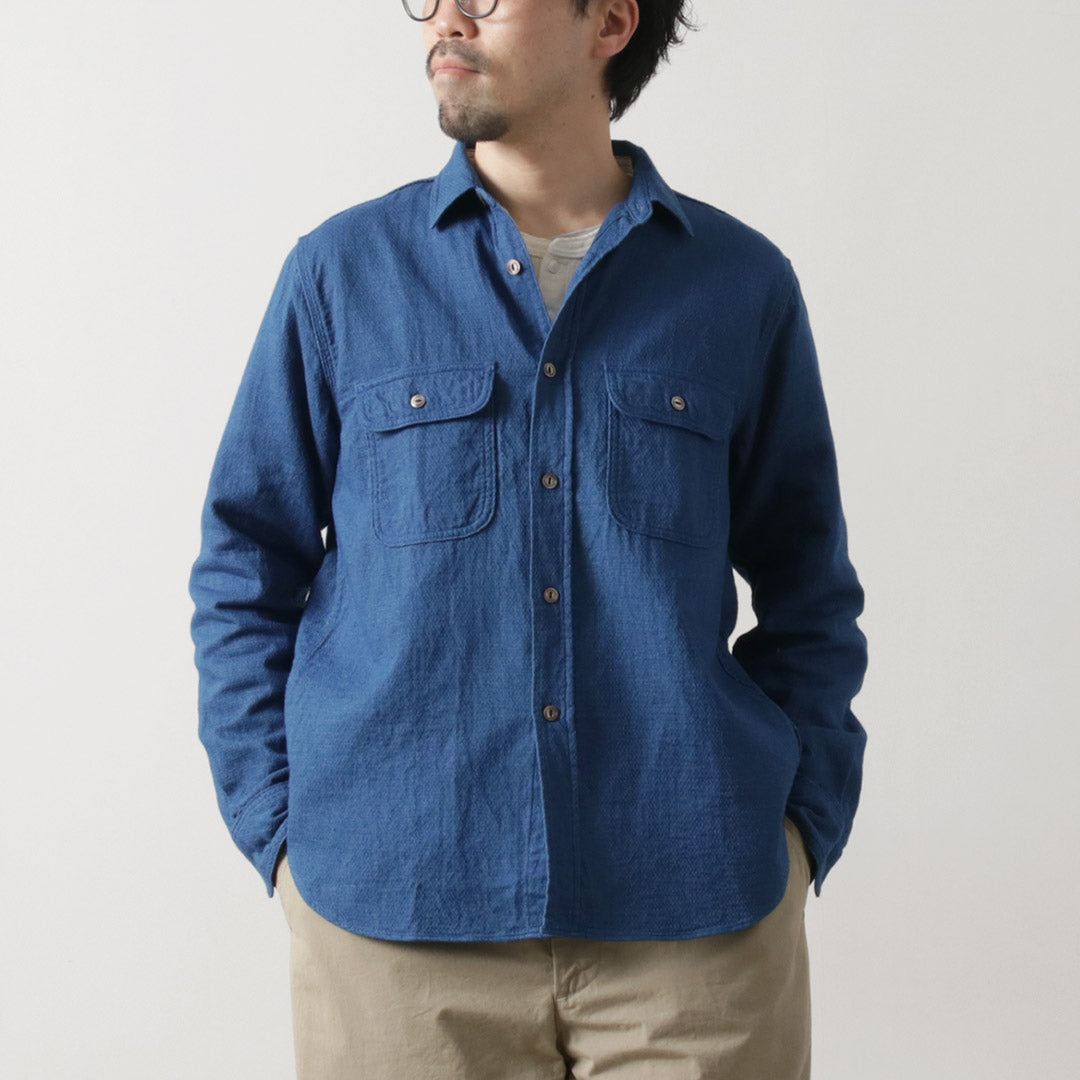 FOB FACTORY / F3507 Camisa de trabajo de gasa índigo