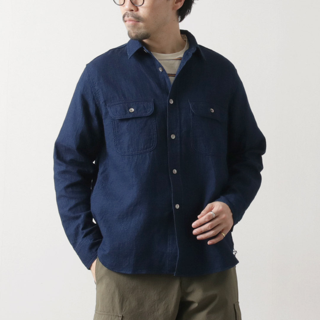 FOB FACTORY / F3507 Camisa de trabajo de gasa índigo