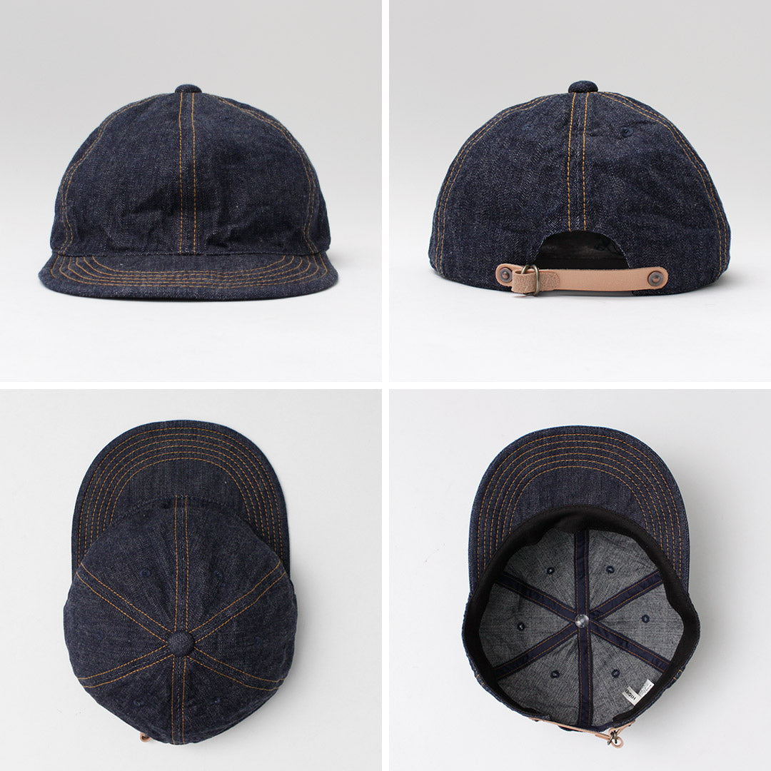 Gorra de ala larga de mezclilla de orillo SUPERIOR / 10 oz