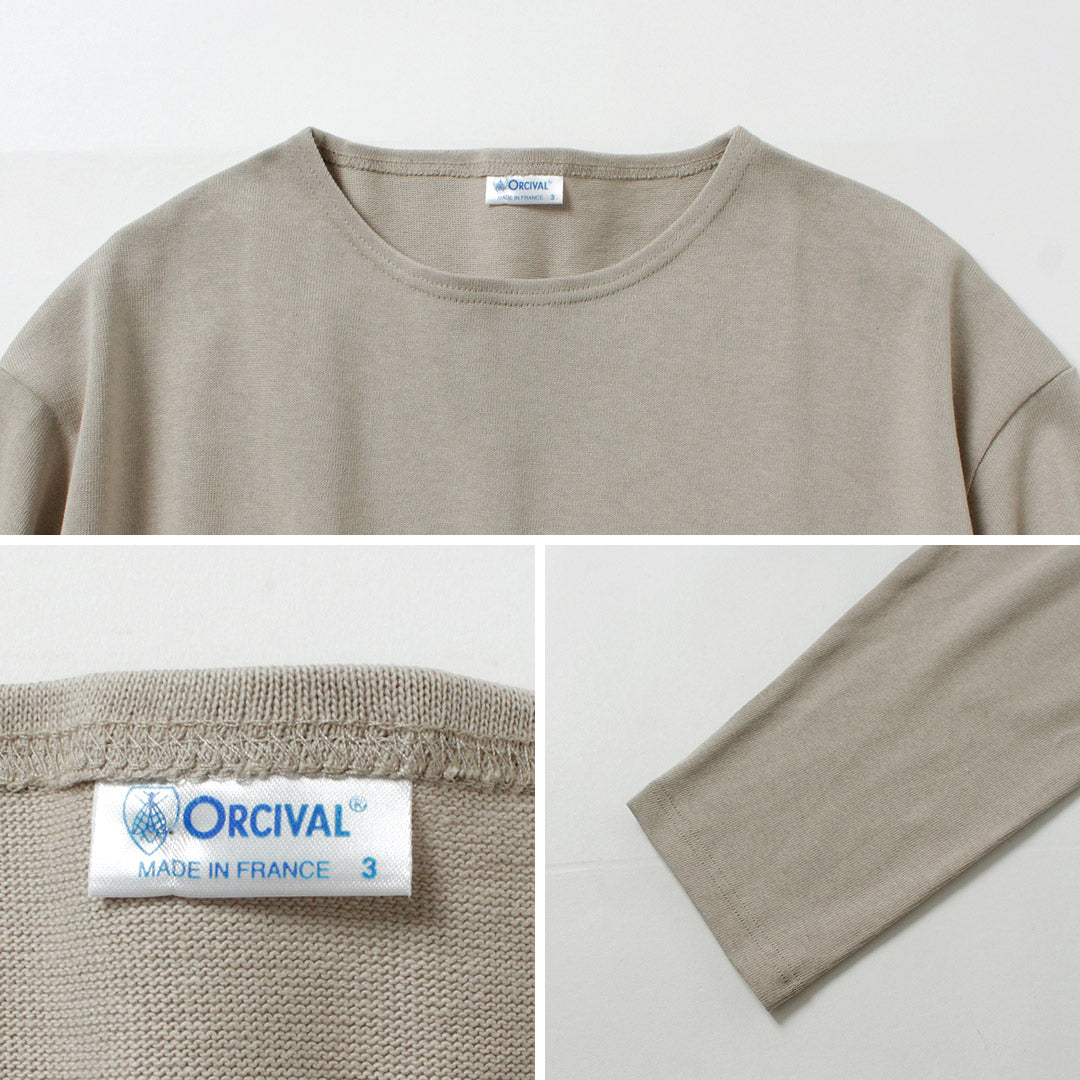 ORCIVAL / Jersey liso de manga larga con cuello redondo