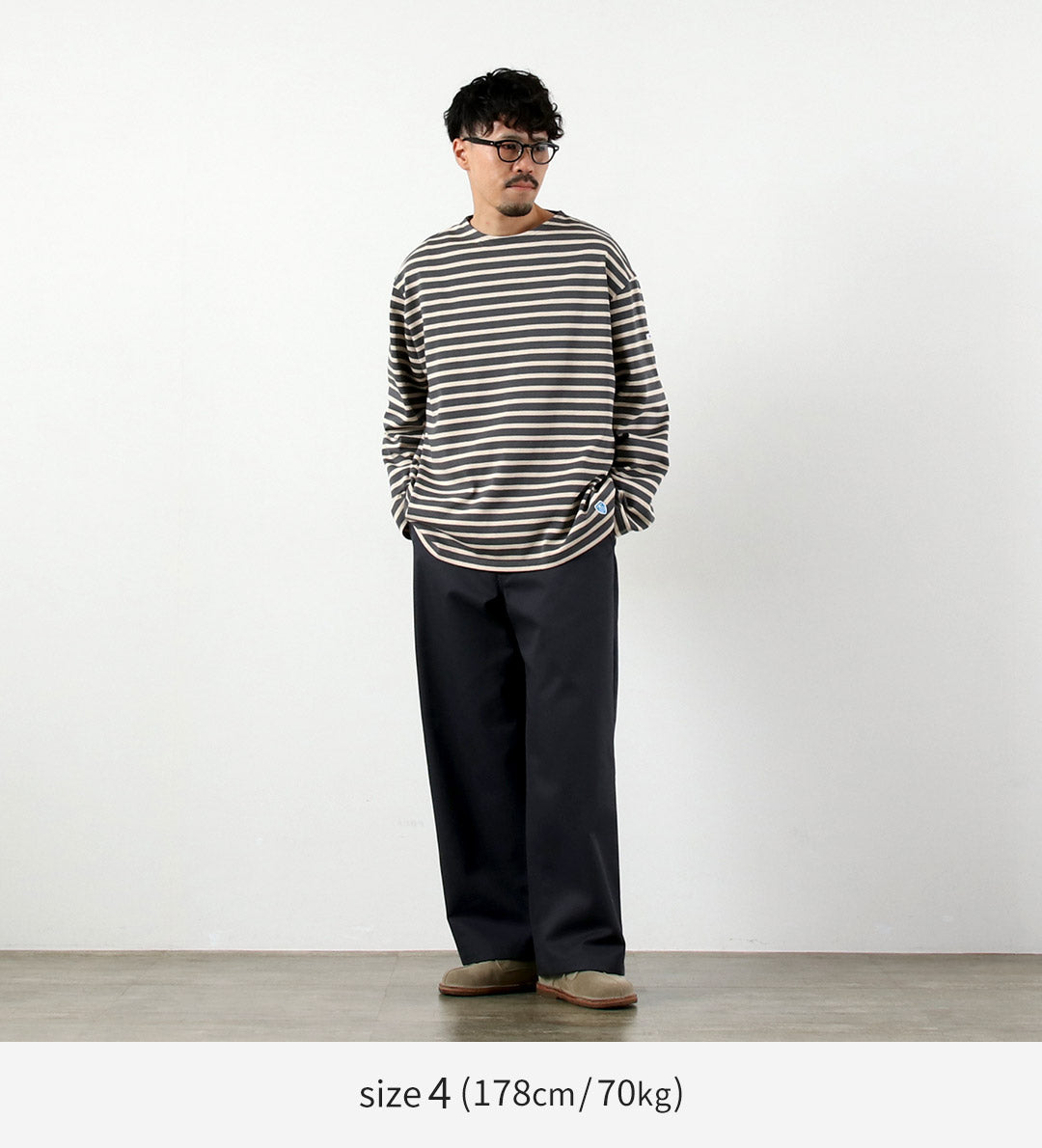 ORCIVAL / 條紋圓領長袖套頭衫